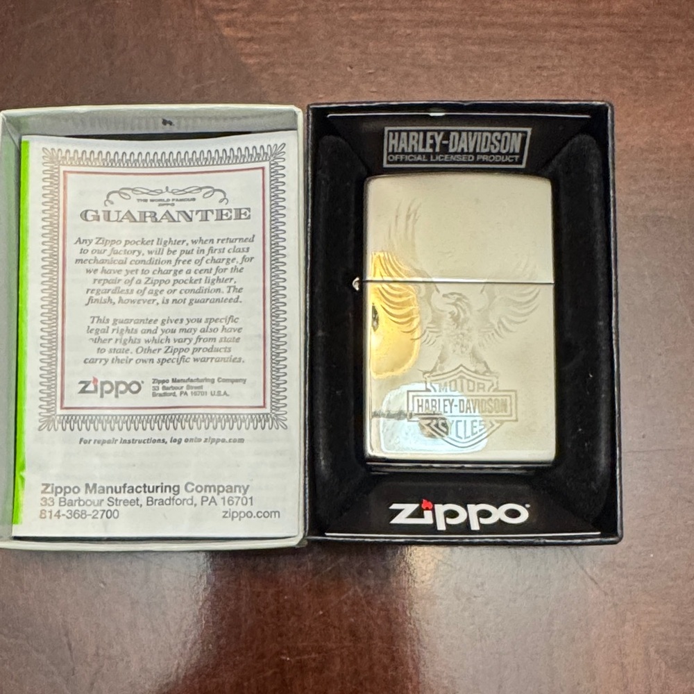 Harley-Davidson Orange and Black Zippo Box
